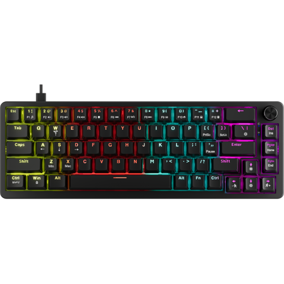 BILL MARVO Arma 67 vezetékes gaming billentyűzet - Fekete - US /TNT Peach linear/