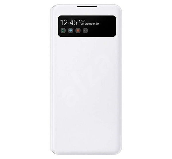 SAMSUNG tok álló (aktív FLIP, oldalra nyíló, hívószámkijelzés, Smart View Cover) FEHÉR [Samsung Galaxy A42 5G (SM-A425F)]