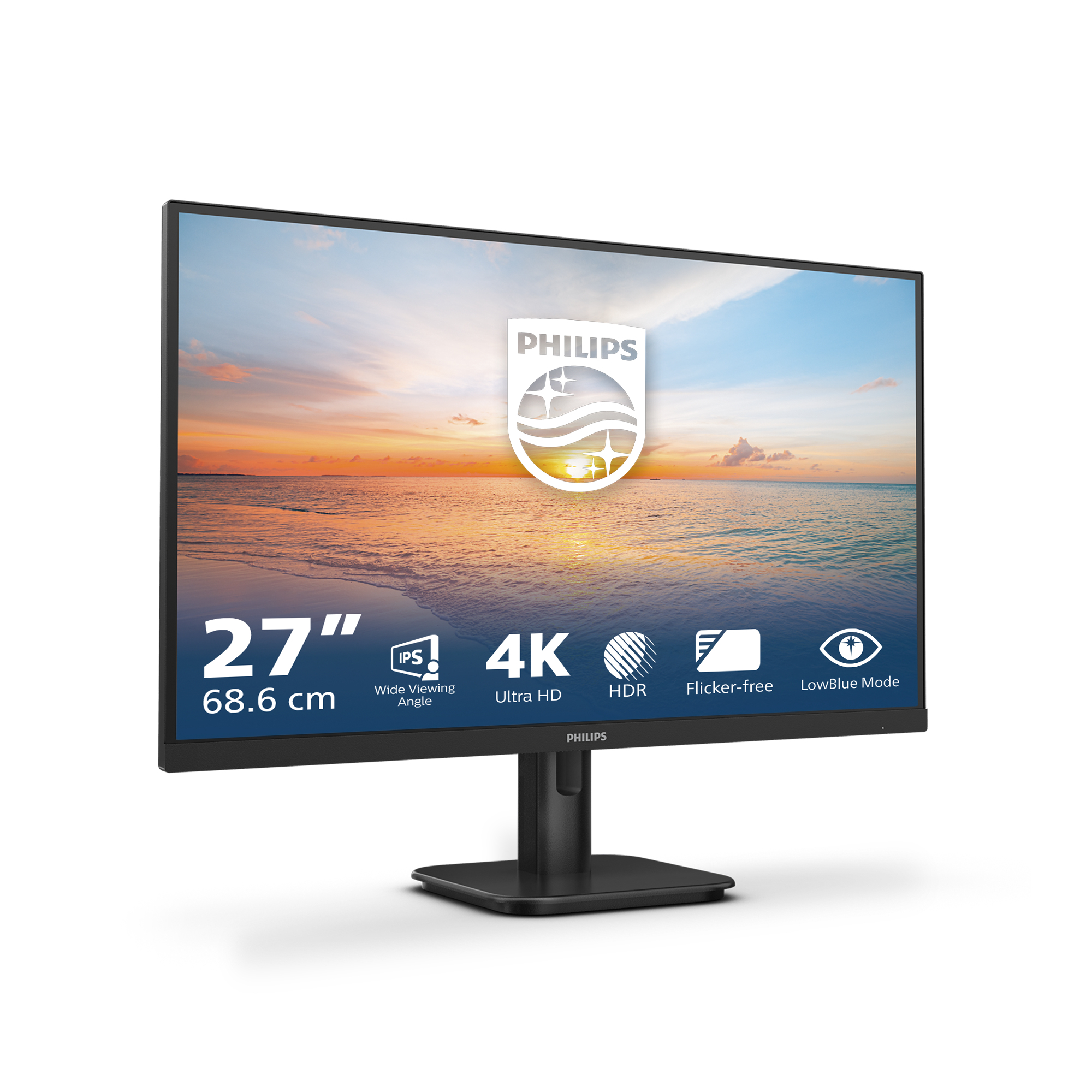 PHILIPS 27" 27E1N1800A/00 Monitor - 3840x2160,  4K, LED, IPS, Hangszóró, Fekete