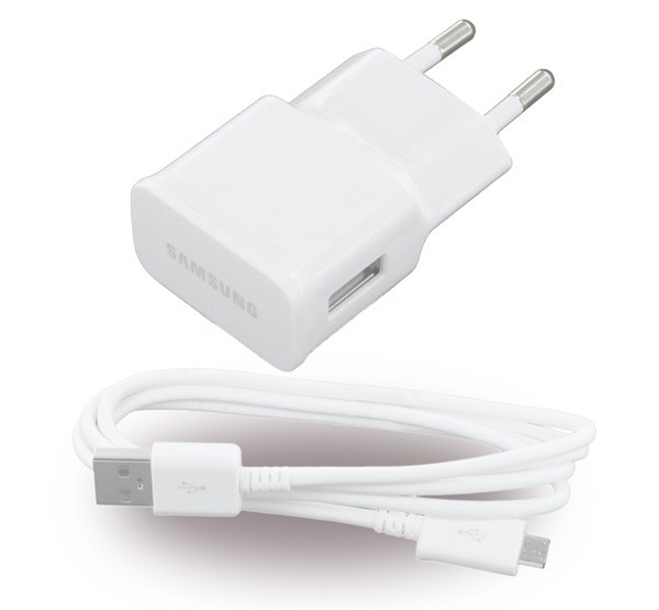 SAMSUNG hálózati töltő USB aljzat (5V / 1000mA + ECB-DU4AWE microUSB kábel) FEHÉR (ETA0U83EWE_ECB-DU4AWE)