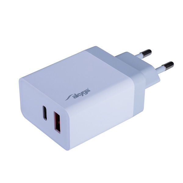 Akyga USB-A+USB-C PD 3A 36W Quick Charge 3.0 hálózati töltő (AK-CH-13)