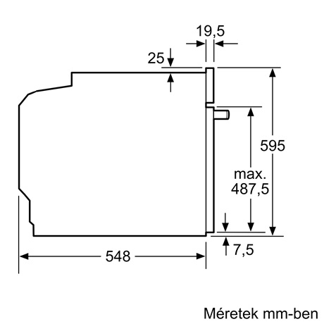 Bosch HBG539EB0 SÜTŐ ELEKTROMOS BEÉPÍTHETŐ GŐZ FUNKCIÓVAL