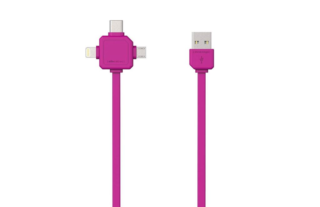 Allocacoc 3az1-ben USB kábel pink (9003PK/USBC15) Allocacoc 3az1-ben USB kábel pink (9003PK/USBC15)