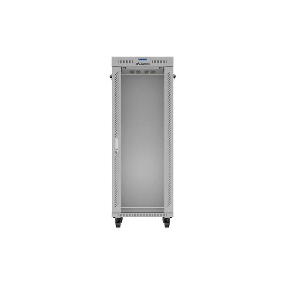 Lanberg 19" szabadon álló rack szekrény 32U 600X800 üvegajtó lapraszerelt LCD kijelző Szürke V2
