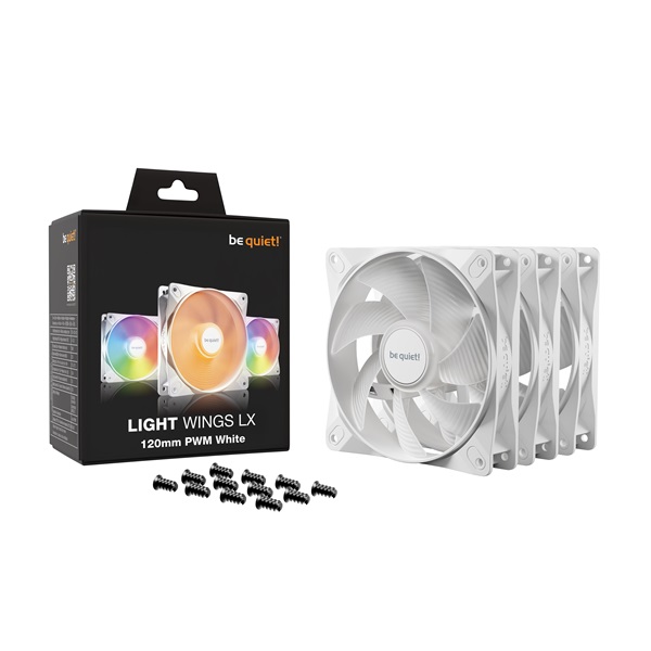 Be Quiet! 12cm  LIGHT WINGS LX 120mm PWM White Triple-Pack RGB Cooler Fehér 