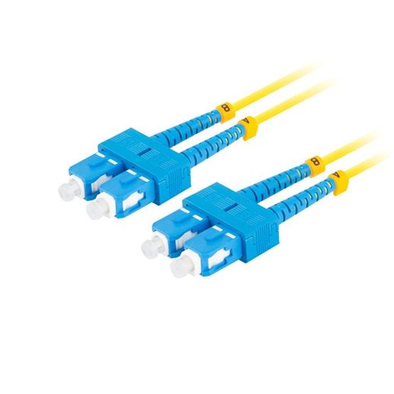 Lanberg Optikai patch kábel SM SC/UPC-SC/UPC duplex 2m LSZH G657A1 3.0mm sárga (FO-SUSU-SD11-0020-YE)