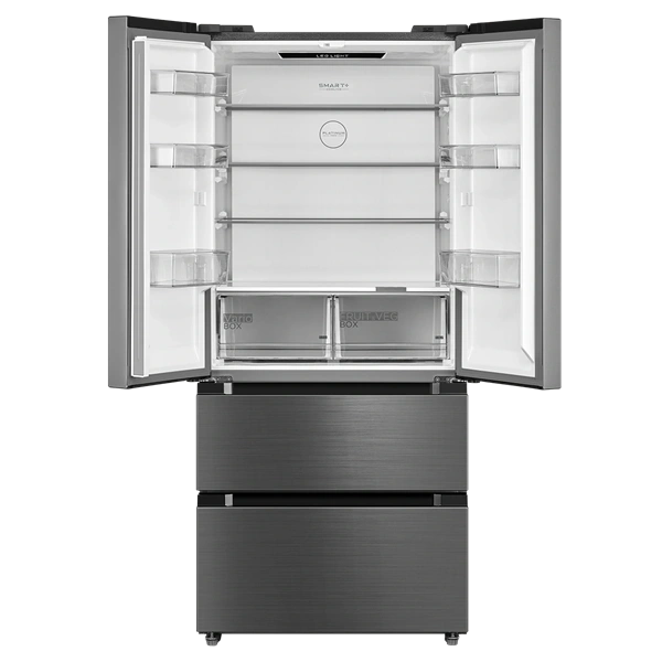 Midea MDRF692FIE46 négyajtós  Hűtő:347L  Fagyasztó:169L  No frost Side by side hűtőszekrény Inox