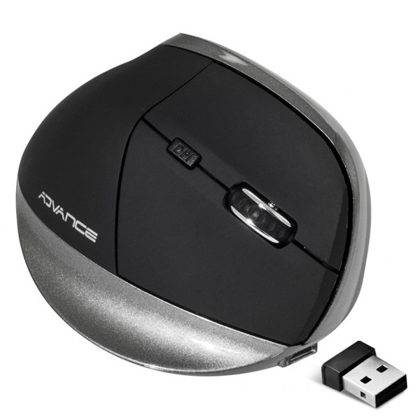 Advance  VERTICAL PLUS MOUSE 2400 DPI Egér vezeték nélküli  fekete 