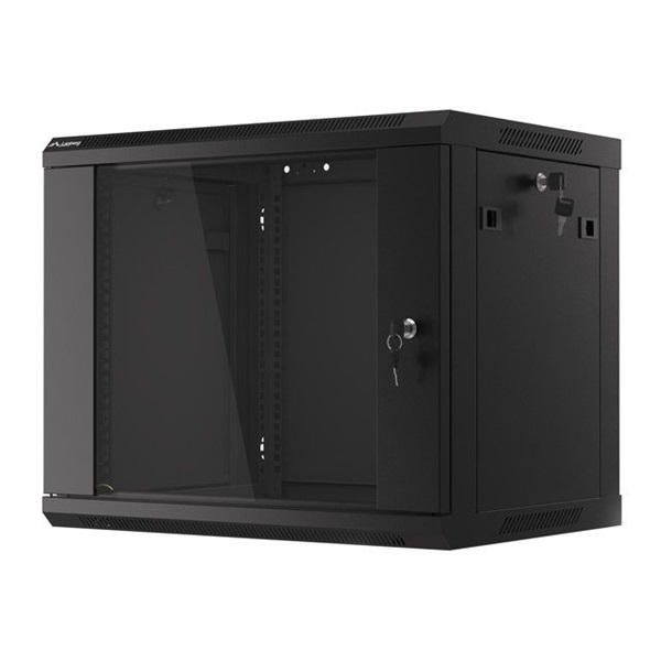 Lanberg 9U 19" fali rack szekrény 600x450mm fekete (WF01-6409-10B)