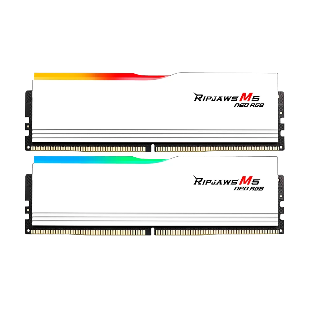 G.SKILL Ripjaws M5 Neo DDR5-6400Mhz CL32-40-40-102 1.40V 32GB Kit2 (2x16GB)AMD EXPO Memória Fehér