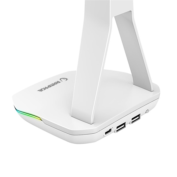 Rampage Fejhallgató állvány - TOWER T14 (fehér, műanyag, USB HUB, RGB) Rampage Fejhallgató állvány - TOWER T14 (fehér, műanyag, USB HUB, RGB)