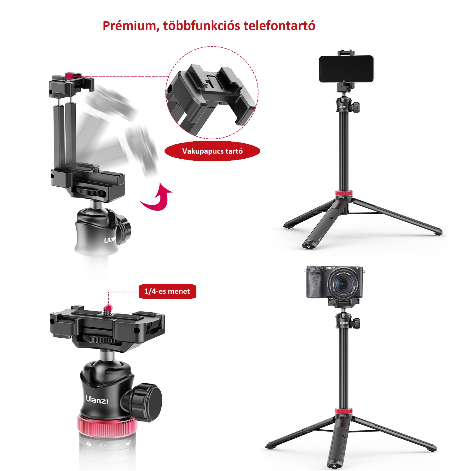 Ulanzi MT-44 Extendable Vlog Tripod mini állvány