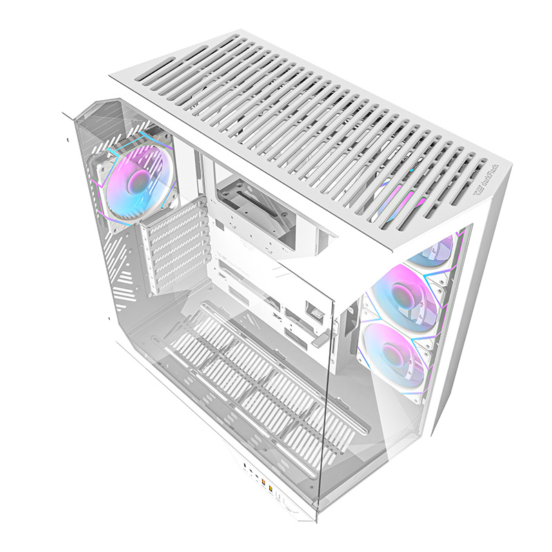 Darkflash DY470 számítógépház + 4 ventilátor + GPU konzol Fehér  