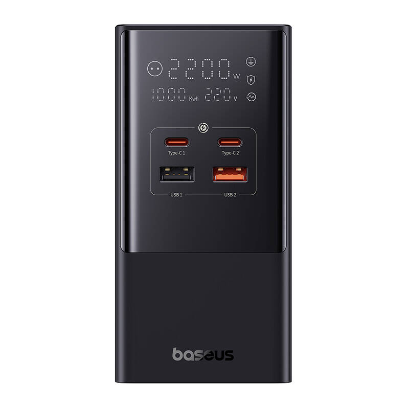 Wall charger / powerstrip Baseus PowerCombo 100W (black)