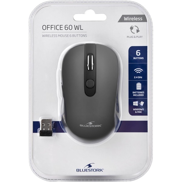 Bluestork  M-WL-OFF60-GREY   Vezeték nélküli Egér  szürke 
