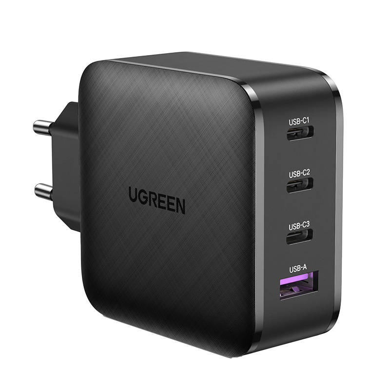UGREEN CD224 Fali töltő, 3x USB-C, 1x USB, Power Delivery 3.0, GaN, 65W (fekete)
