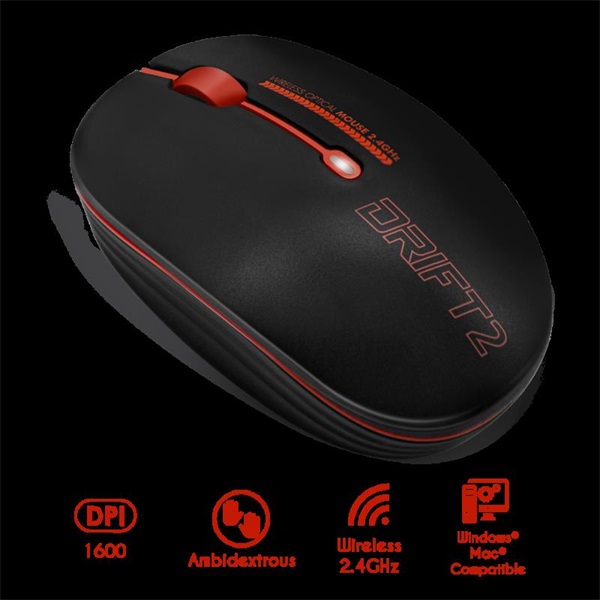 Advance   DRIFT 2  1600 DPI  Egér vezeték nélküli piros 
