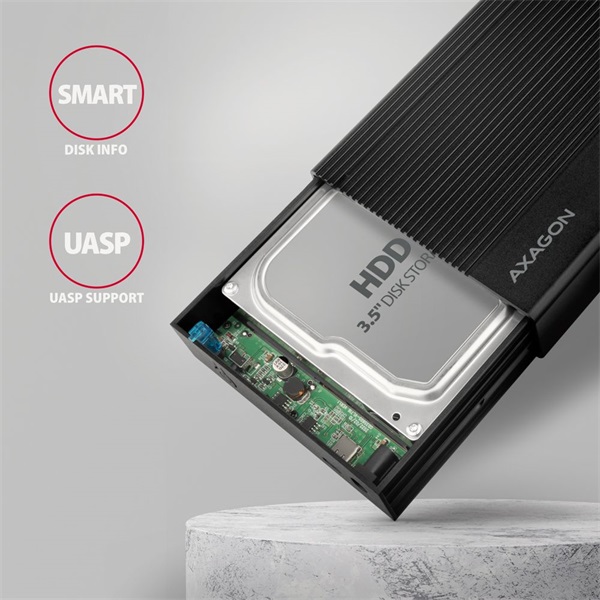 Axagon EE35-GTR USB-C 3.2 Gen 1 SATA 6G 3,5" fekete HDD/SSD ház Axagon EE35-GTR USB-C 3.2 Gen 1 SATA 6G 3,5" fekete HDD/SSD ház