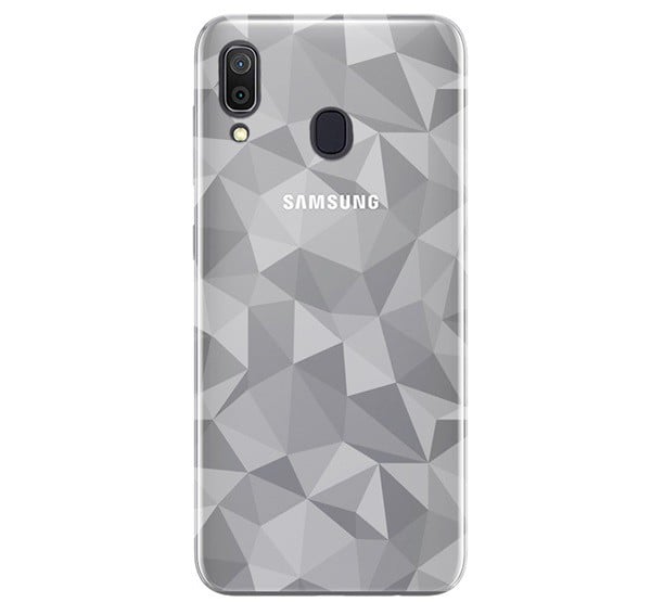 Szilikon telefonvédő (3D, gyémánt minta) ÁTLÁTSZÓ [Samsung Galaxy A30 (SM-A305F)]