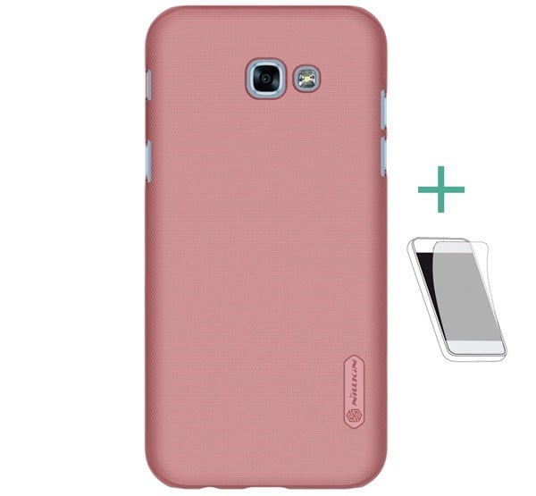 NILLKIN SUPER FROSTED műanyag telefonvédő (gumírozott, érdes felület + képernyővédő fólia) ROZÉARANY [Samsung Galaxy A3 (2017) SM-A320F]
