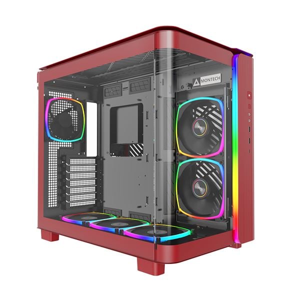 Montech KING 95 PRO táp nélküli ablakos ház piros Montech KING 95 PRO táp nélküli ablakos ház piros