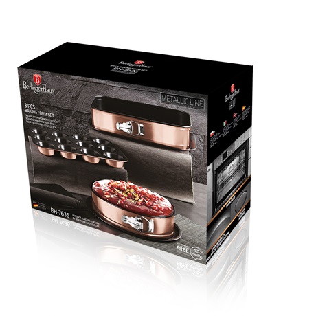 Berlinger Haus BH/7636 3 Részes tortaforma szett muffin sütőformával