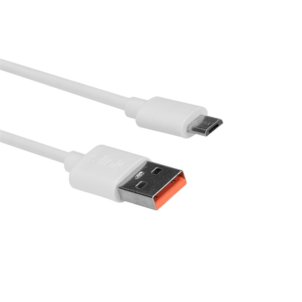 S-Link AND-KC19B 2.4A  Micro USB  100cm adat+töltőkábel  Fehér