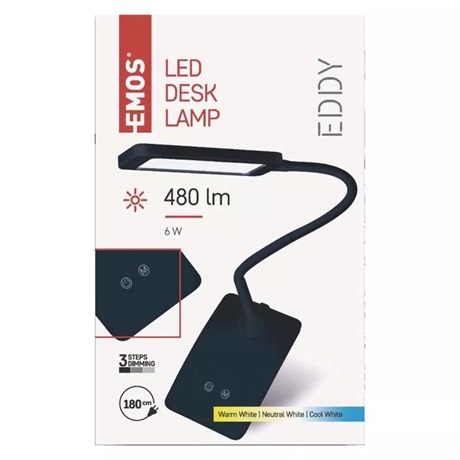 Emos Z7599B EDDY LED ASZTALI LÁMPA, FEKETE