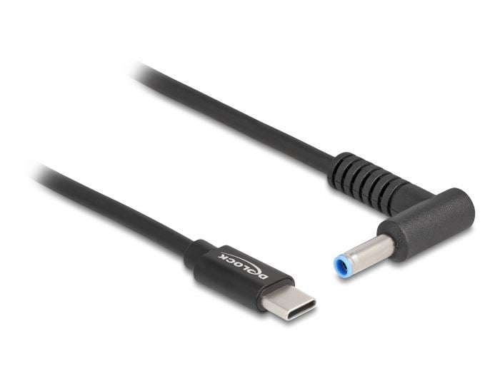 Delock HP 4.5x3.0mm -> USB-C notebook töltő kábel 1.5m fekete (87971)