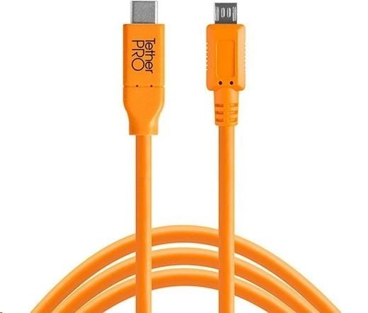 Tether Tools TetherPro USB-C -> 2.0 Micro-B 5-Pin 4.6m kábel narancssárga (CUC2515-ORG) Tether Tools TetherPro USB-C -> 2.0 Micro-B 5-Pin 4.6m kábel narancssárga (CUC2515-ORG)