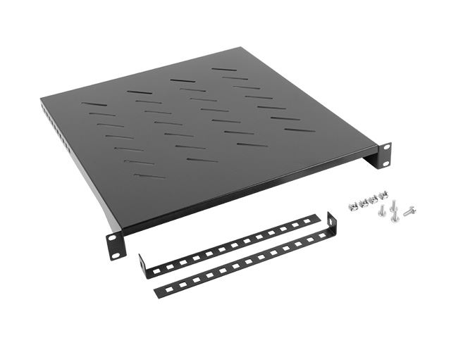Lanberg 19" 1U 800mm rack polc fekete 25kg teherbírás(AK-1005-B)