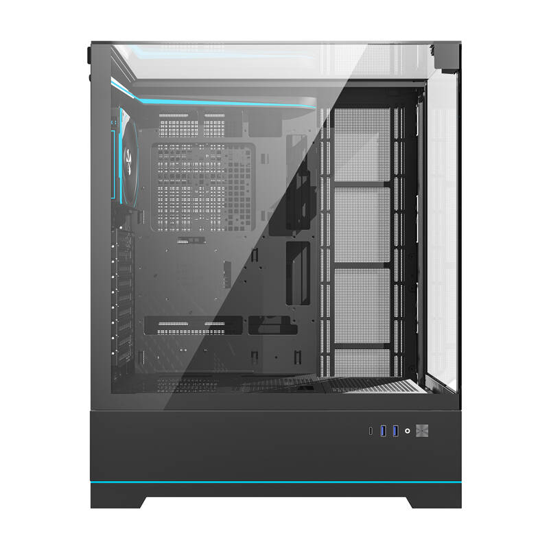 Darkflash DY450L PRO számítógépház + 1 ventilátor Fekete 