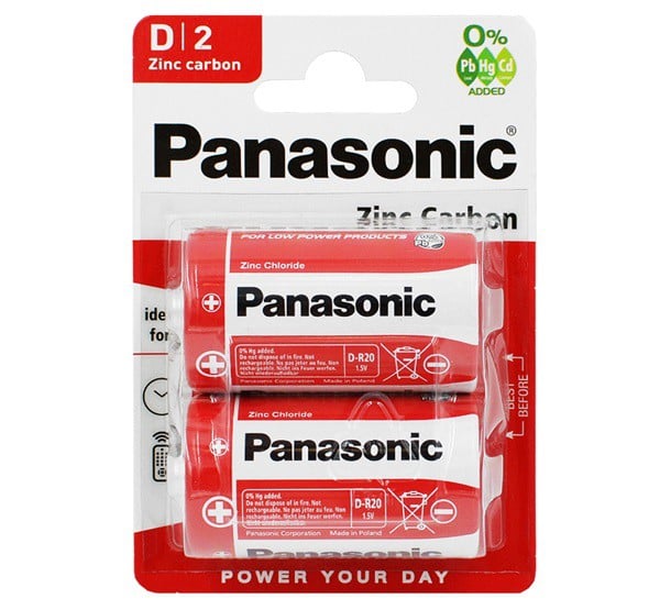 PANASONIC tartós elem (D/góliát, R20, 1.5V, cink-mangán) 2db / csomag (R20RZ-2BP) PANASONIC tartós elem (D/góliát, R20, 1.5V, cink-mangán) 2db / csomag (R20RZ-2BP)