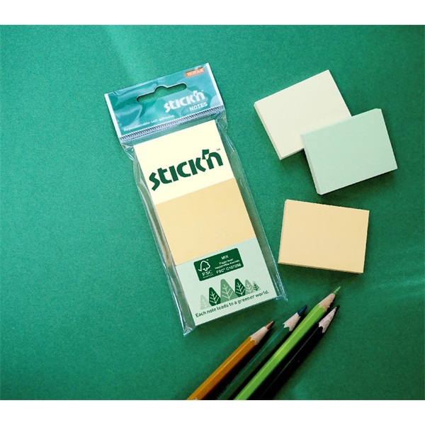 Stick`N 38x51mm 3x100 lap (3 tömb/csomag) vegyes pasztell színek öntapadó jegyzettömb