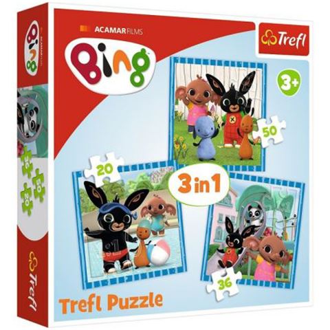 Trefl Bing! Móka a barátokkal 3 az 1-ben puzzle (34851) Trefl Bing! Móka a barátokkal 3 az 1-ben puzzle (34851)