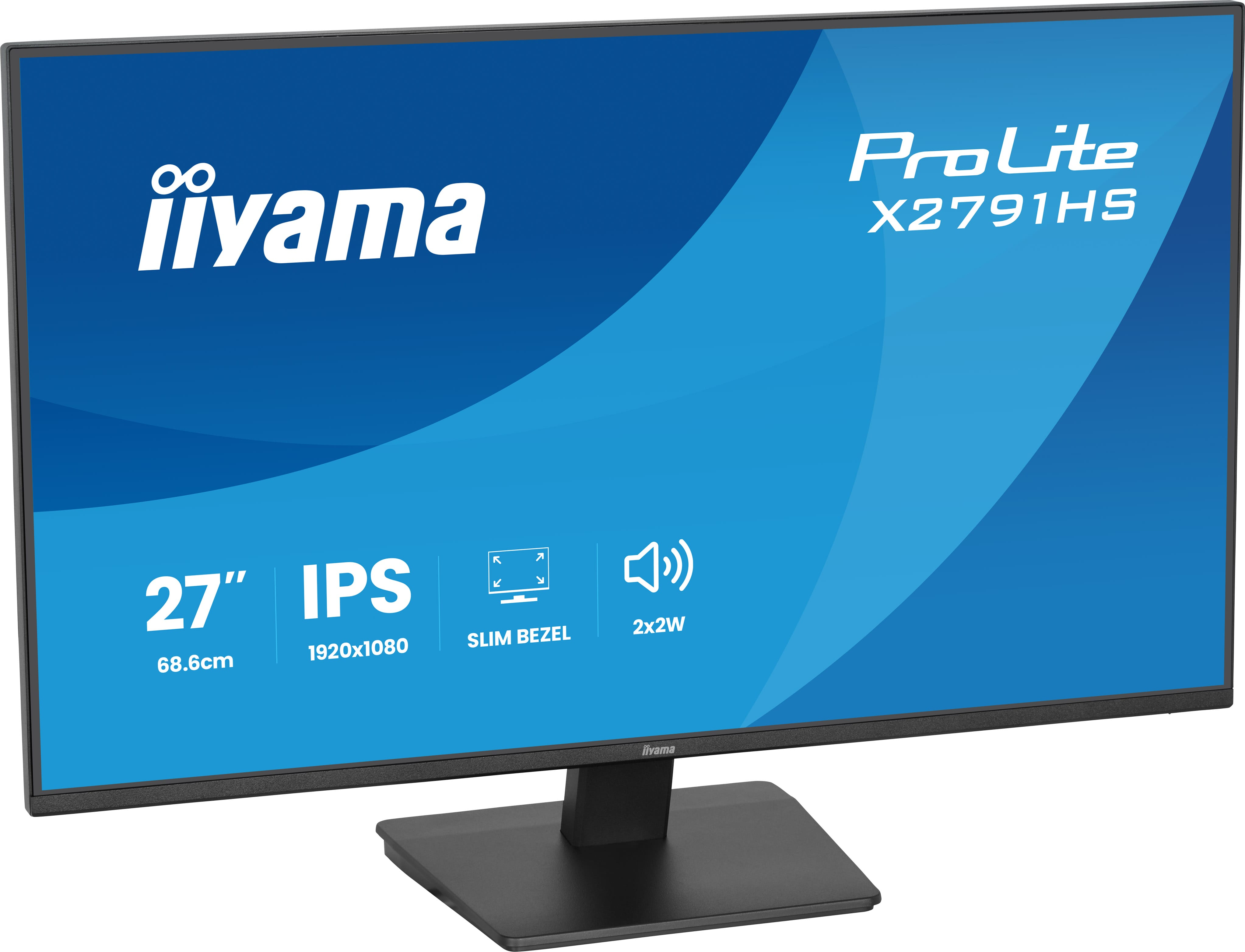iiyama 27" ProLite X2791HS-B1 IPS LED Monitor - 1920x1080, Full HD, 120Hz, 1ms, Hangszóró, Fekete