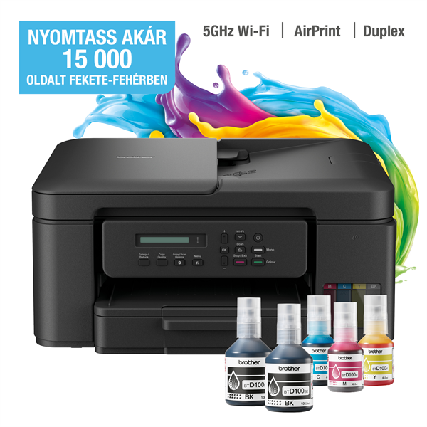 BROTHER Tintasugaras MFP NY/M/S DCP-T735W, színes, 16 lap/perc, WiFi/USB, 6000x1200dpi, ADF, duplex, 128MB