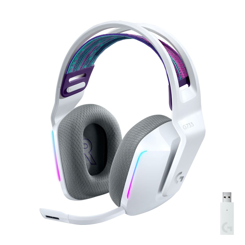 Logitech G733 vezeték nélküli gamer headset fehér (981-000883)