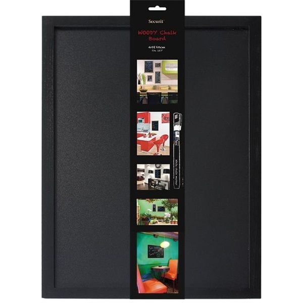 Securit 30x40cm lakkozott fekete krétatábla + krétamarker Securit 30x40cm lakkozott fekete krétatábla + krétamarker