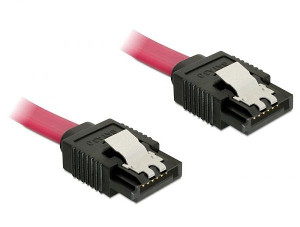 DeLock DL82677 SATA 6Gb/s 50 cm-es egyenes / egyenes csatl. összekötő kábel piros DeLock DL82677 SATA 6Gb/s 50 cm-es egyenes / egyenes csatl. összekötő kábel piros