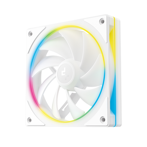 DeepCool 12cm   FL12 SE WH (3in1)  28.67dB  max.86,20 m3/h  3x12cm  3pin  hydro bearing ház hűtésre  RGB  PWM Cooler