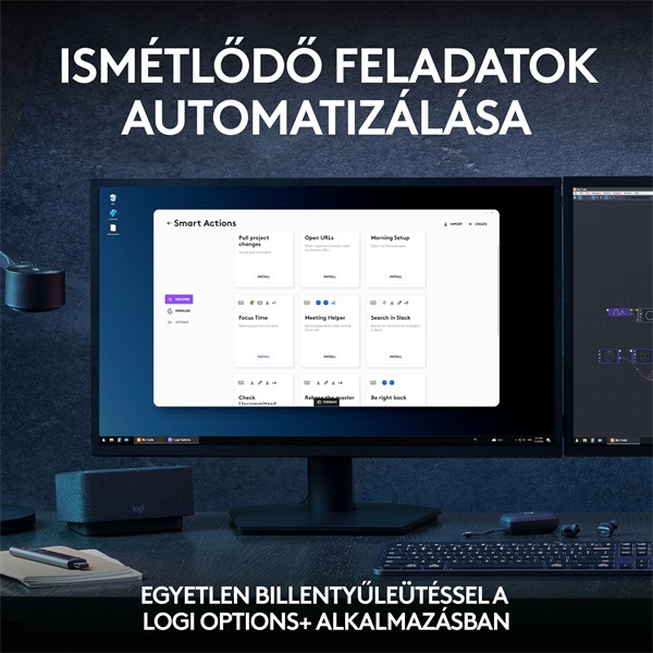 Logitech MX Keys S Plus US fekete billentyűzet