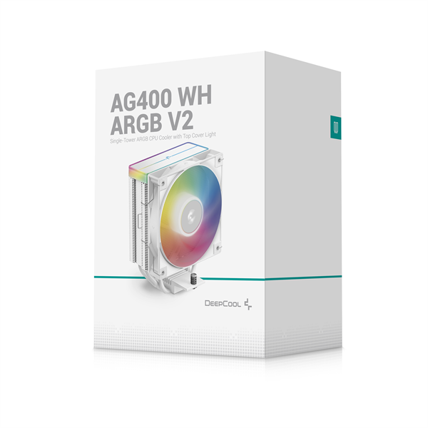 DeepCool AG400 WH ARGB V2  31,6 dB  max, 128,93 m3/h  4pin csatlakozó CPU Cooler   Fehér  