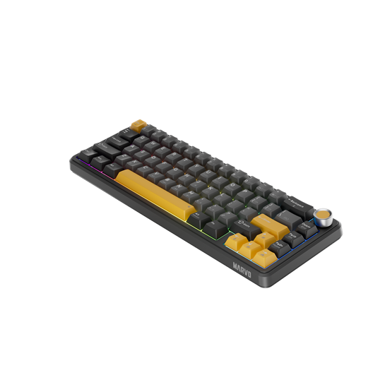 BILL MARVO TITAN 65 vezeték nélküli gaming billentyűzet - Fekete - US /Banana Crystal Linear/