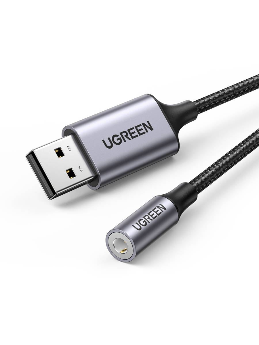 UGREEN CM477 USB-mini Jack 3.5 mm AUX audioadapter szürke (30757) UGREEN CM477 USB-mini Jack 3.5 mm AUX audioadapter szürke (30757)
