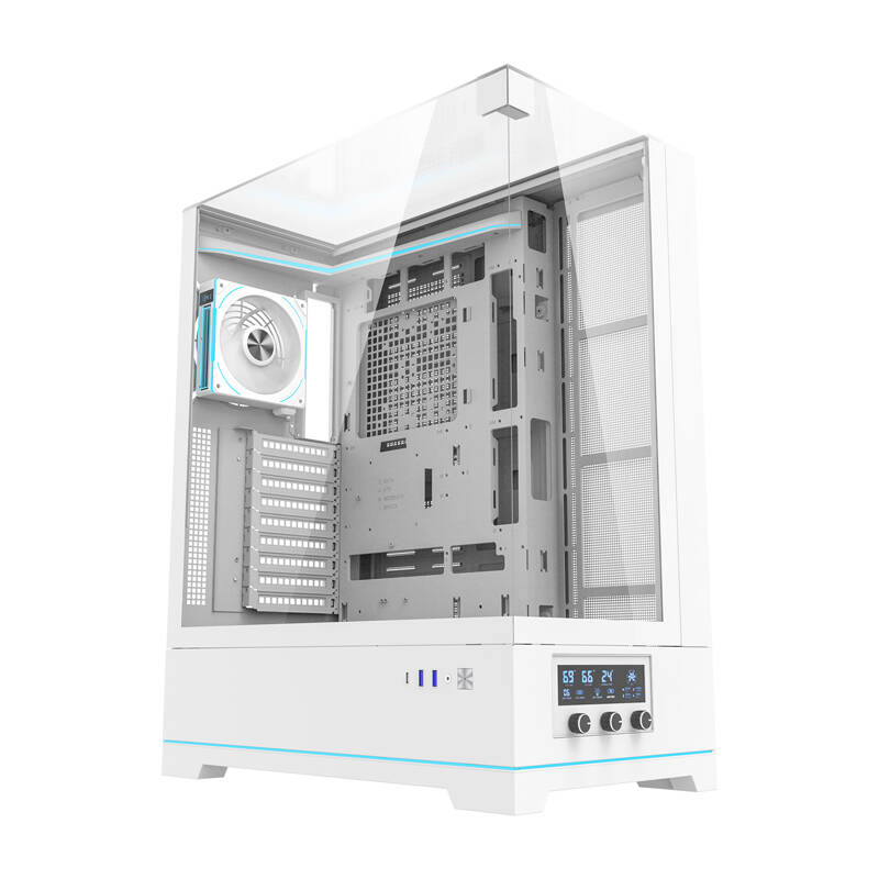 Darkflash DY450L PRO számítógépház + 1 ventilátor Fehér 