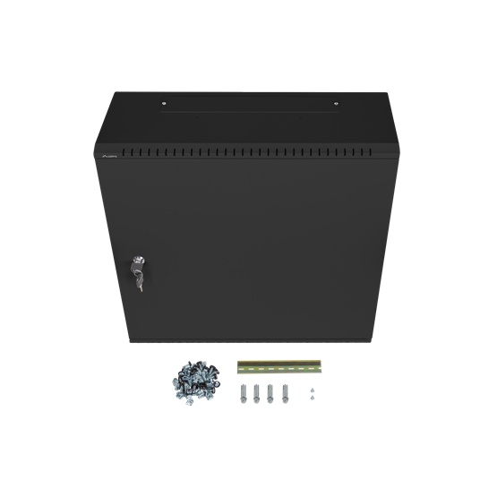 Lanberg 19" fali rack szekrény 6U+3U/540X200, alacsony profilú, összeszerelt, fekete