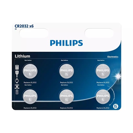 Philips CR2032P6/01B  LÍTIUM 3.0V 6-BLISZTER 20.0 x 3.2 Gomb elem