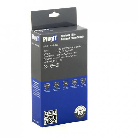 PlugIT Notebook töltő Asus 19V 2.1A 40W (PI-ND-023) PlugIT Notebook töltő Asus 19V 2.1A 40W (PI-ND-023)