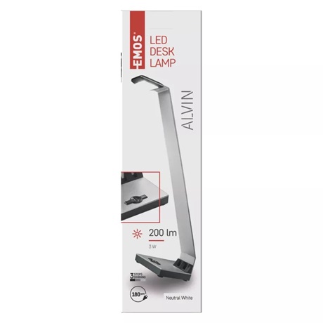 Emos Z7607S Alvin 200lm szabályozható LED asztali lámpa Ezüst